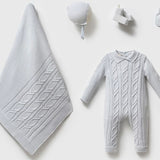 Newborn set biologische katoen baby blauw 5-Delig