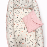 Luxe Draagbare babynest 3-Delig Roze