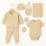 Little Blossom, 7-Delige Baby newborn Set Beige